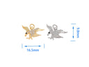 Gold And Silver Eagle Charm,Small CZ Pave Eagle Charm,Eagle Charm For Jewelry Making,CZ Eagle Charm,CPG-CPS1487