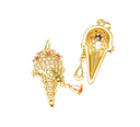 18k Gold Ice Cream Cone Charm, Dripping Ice Cream Charms for kids, Summer Party Charm, Cute Ice Cream Charm, CPG2340