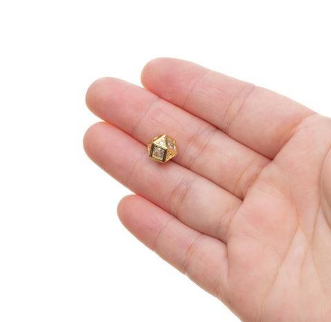 Large Hole Gold Or Silver Polygon Spacer Bead,10mm Gold Pave CZ Spacer Slider Bead,Multi sided Spacer Bead For Jewelry Making,SPG-SPS135