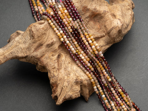 Tiny 3mm Natural Gemstone Multi Cryseal 15" Strand Crystal Beads, spacers for DIY Jewelry, FR148