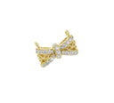 Bow Tie Necklace Connector Charm,Gold Bow Tie CZ Connector Charm,Pave Bow Tie  For Jewelry Making,CNG020