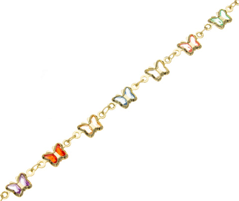 Colorful Butterfly Chain Gold,Rainbow Butterfly Charm Chain,Butterfly Gold Chain For Necklace,Bracelet & Anklet,CHG022