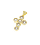 Small Cross Charm With CZ,Pave Gold Cross Pendant,Religious Gold Jewelry,CZ Gold Cross Charm,CPG688