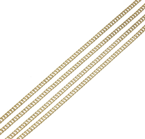 Gold Curb Link Chain,Flat Curb Chain For Jewelry Making,4mm Shiny Curb Chain,CHG030