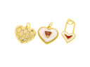 Timeless Dainty Heart Charms,Pave CZ Gold Heart Charms For Jewelry Making,Enamel And CZ Heart Charms,CPG1338-CPG2186-CPG2195