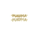 Mama Heart Connector Charm For Bracelet,Monogram Mama With Heart Connector Bracelet Charm,Gold Mama Bracelet Charm,CNG051