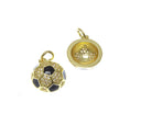 18k Gold Cz Soccer Charm, Sports Charms, Gift For Soccer Players, Super Sparkly Soccer Ball, Soccerball, CPG2256