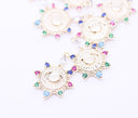 Gold or Silver rainbow Cz Round Eye Charm, Eye Protection, 14x17mm eye guardian, guardian pendant,CPG359-CPS359