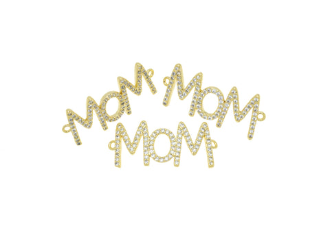 Mom Monogram Charm For Bracelet Making,Mom Word Monogram Bracelet Connector Charm,Mother’s Day Gift,1 pc,5pcs or 10pcs,CNG048