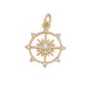 Gold Starburst CZ Charm,Starburst Charm With CZ,CZ Gold Star Charm,Small Star Charm For Necklace Or Earrings,CPG2522