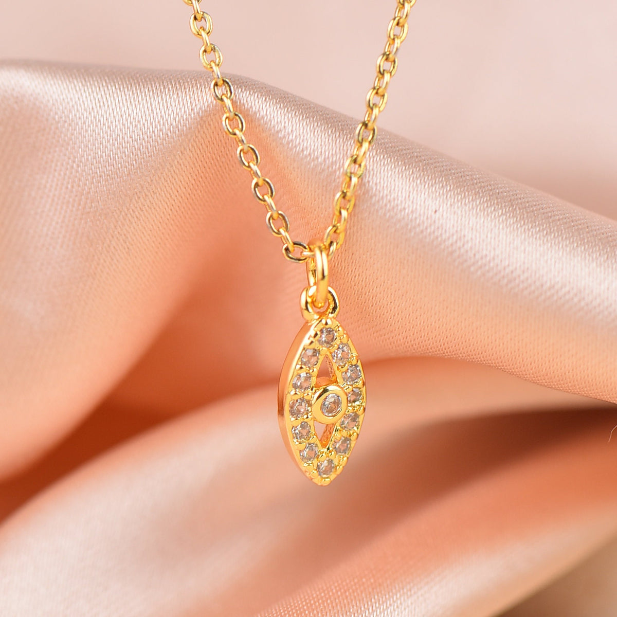Gold Micro Pave Evil Eye Charm,Charm For Bracelet Or Necklace, CP436