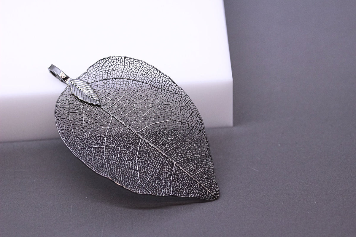Black Real Leaf Dipped Pendant, Real Leaf Jewelry, Three inches, Natural Jewelry Component,1 pc or 10 pcs, WHOLESALE
