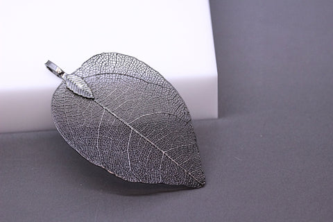 Black Real Leaf Dipped Pendant, Real Leaf Jewelry, Three inches, Natural Jewelry Component,1 pc or 10 pcs, WHOLESALE