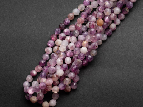 3mm Natural Purple Mica Seed Bead Faceted Real Genuine Gemstone Jewelry Making For Bracelet Necklace Full Strand Bulk Wholesale, FR125