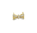Bow Tie Necklace Connector Charm,Gold Bow Tie CZ Connector Charm,Pave Bow Tie  For Jewelry Making,CNG020