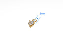 Gold Small Dainty CZ Heart Charm, cz heart trinket, Minimalist Heart, CZ Heart jewelry, little cz heart charm, 6mm, CPG1025