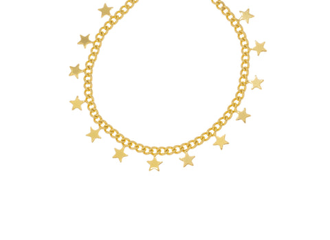 Gold Star Curb Link Chain,Star Gold Chain For Jewelry Making,Star Curb Link Gold Chain,Shiny Gold Star Chain,CHG0072