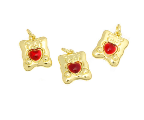 Cute Teddy bear Charm, Small Bear Pendant, For Jewelry Making,Teddy Bear Charm For Arts And Crafts,Animal Lover's Gift Idea, CPG2540