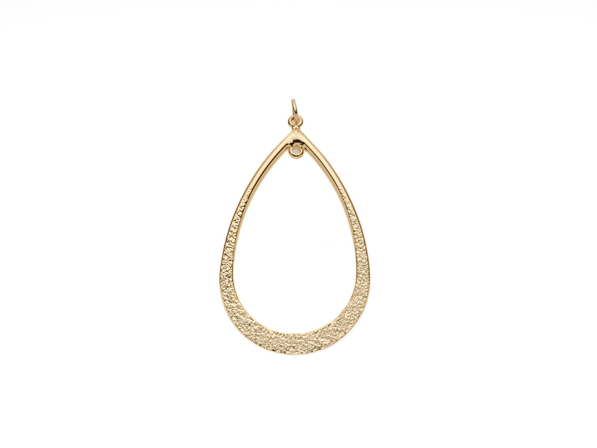 Textured Teardrop Charm, For Jewlery making, Jewlery Supplies, Open Loop Details, CPG2090