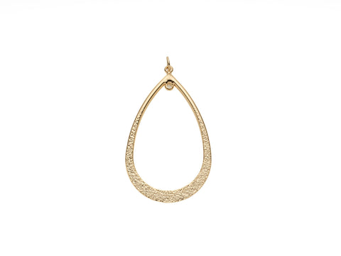 Textured Teardrop Charm, For Jewlery making, Jewlery Supplies, Open Loop Details, CPG2090