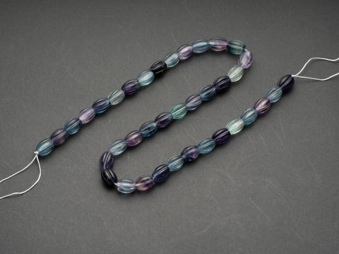 Natural Rainbow Fluorite Beads, 3 Styles Available: #001 Grooved Barrel, #002 Roundelle #003 Grooved Drum #004 Flower, FL001-004