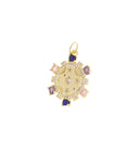 Gold  Star CZ Pendant,Star Gold Multi Color CZ Charm,Gold Celestial Star Necklace Charm,Jewelry Making Supply,CPG761