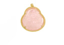 18K Gold Pink or Green Buddha Charms, Micropavé CZ Buddhist Pendant, Buddha Pendant Green or Pink for DIY Jewelry Making Supply