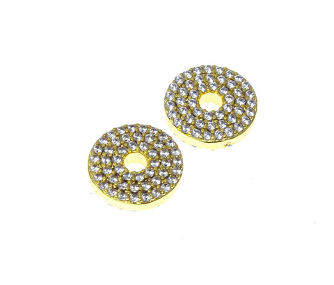 18k Gold cz full pave Heart Pendant or Circle Pendant, Sparkly Polished Heart Pendant, Geometric, Heart Shape Pendant, CPG2312-13