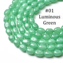 Green Collection of Vibrant Dyed Jade pebble beads, PJ096- PJ095