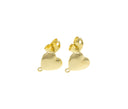 Heart Stud Gold Earring,925 Sterling Earring Post Earring, Dainty Heart Stud Earring.ERG009