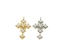 Pearl Gold Or Silver Cross Charm,Pave CZ Pearl Cross Pendant,Religious Pearl Jewelry,Cross For Charm Bracelet,CPG068,CPS068