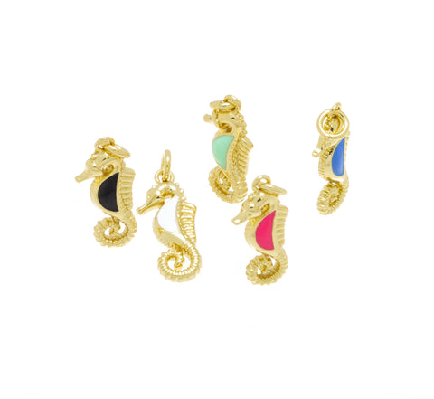 Dainty Seahorse Charm,Little Seahorse charm for necklace,Gold Seahorse Charm For Bracelet and earrings,1 pc,5pcs or 10 pcs,WHOLESALE,CPG490