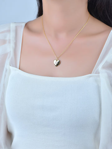 Gold Heart Charm Bezel Set With Heart Shape CZ In The Center,High Polished Shiny Bezel Heart Charm,CPG233