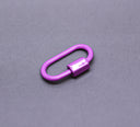 Lilac Purple Small U Shape Screw Clasp, Painted Carabiner Clasp, Painted Lacquer Clasp, Oval Screw Clasp, Strong