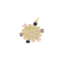 Gold  Star CZ Pendant,Star Gold Multi Color CZ Charm,Gold Celestial Star Necklace Charm,Jewelry Making Supply,CPG761