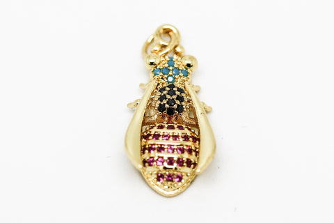 Cicada cz bug charm, 4 colors available,CP186