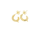 Moon Stud Gold Earring,925 Sterling Earring Post Earring, Dainty Puff Moon Stud Earring.ERG010