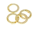 18k Gold CZ Open Circle Push in Clasp, Medium Size Round Clasp, Round Enhancer, Super Sparkly Bag Charm Clasp, Round Clasp, ZCL1014