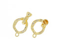 Gold Or Silver Pave Circle Clasp,Circle Clasp With Bail,Removable Bail Clasp,,Gold Clasp For Necklace Or Bracelet,CLG129-CLS129