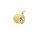 Gold Disc Charm With Heart . Round Charm With Heart ,Minimalist Gold Heart charm,Dainty Small Heart Charm, CPG026