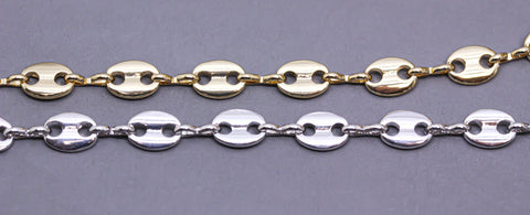 Gold or Silver Button Chain, Infinity link Chain, Button Oval Link Chain, 7x5.5mm, 1 ft, 10 feet or 60 ft spool, WHOLESALE,CHG043-CHS043