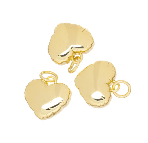 Dainty Gold Birthday Balloon Heart Charm,Balloon Heart Charm For Jewelry Making,Shiny Gold Heart Charm For Loved One,CPG492