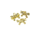 Dainty Gold Ribbon Bow Tie Charm,Minimalist Small Ribbon Charm,Timeless CZ Mini Ribbon Bow Tie Charm For Jewelry,CPG1159-CPS1159
