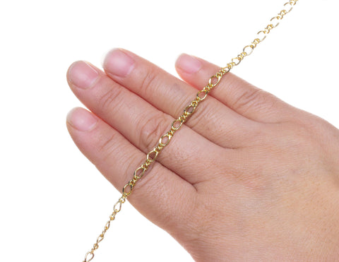 Gold 4mm Curb Cuban Chain,Dainty Oval Curb Chain For Jewelry Making,Oval Cuban Curb Chain For Necklace And Bracelet,CHG0076