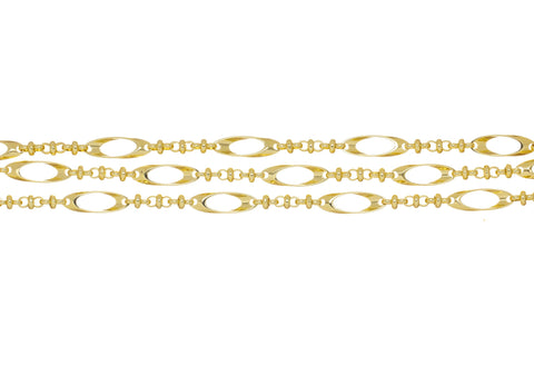 Gold Oval Link Alternating Chain,Shiny Smooth Gold Chain For Jewelry Making,Mix Oval And Round Link Chain For Necklace And Bracelet,CHG098
