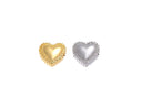18k Gold or Silver heart charm, Hammered gold Dainty Shiny Heart Charm, Little Charm For Necklace And Bracelet, CPG1301, CPS1301