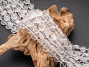 AA Natural Quartz Star Cut Disc Beads, 12mm disc, Natural Quartz beads, Natural Crystal Stone, Full Strand, DS019