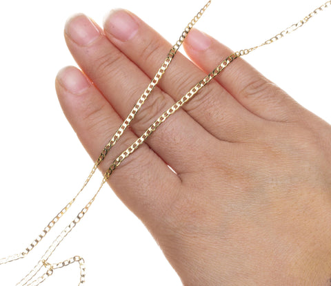 Gold 2.5mm Curb Cuban Chain,Dainty Curb Chain For Jewelry Making,Cuban Curb Chain For Necklace And Bracelet,CHG0086