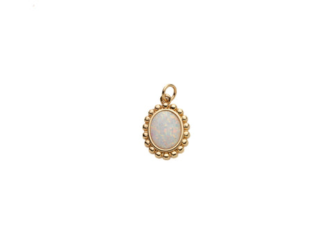 Pearled Opal Pendant, Vintage Look, Opal Pendant for Necklace, Gold Plated Opal Gemstone, CPG2056