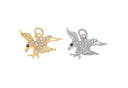 Gold And Silver Eagle Charm,Small CZ Pave Eagle Charm,Eagle Charm For Jewelry Making,CZ Eagle Charm,CPG-CPS1487